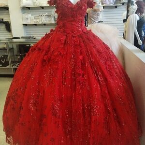 Elegant And New Red Quinceañera Dress